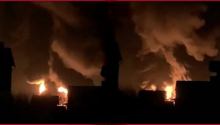 კიევის ოლქში, ქალაქ ვასილკოვში რუსულმა ძალებმა ნავთობის საცავი ააფეთქეს